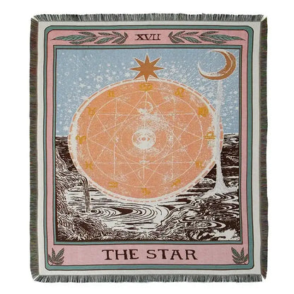 Bohemian camping blanket yellow sun pattern living room throw
