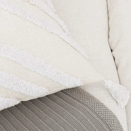 Bohemian chenille pillowcase cream tufted cushion for living room