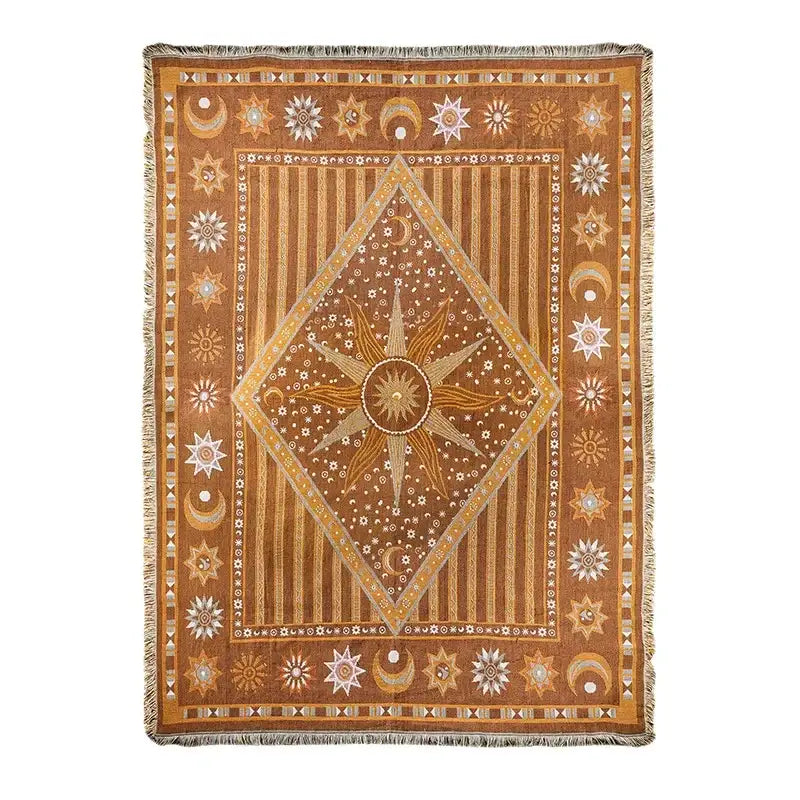 Bohemian classic design thread pink geometric throw blanket bedroom