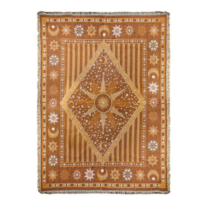Bohemian classic design thread pink geometric throw blanket bedroom