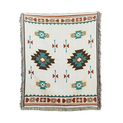 Bohemian classic design thread pink geometric throw blanket bedroom