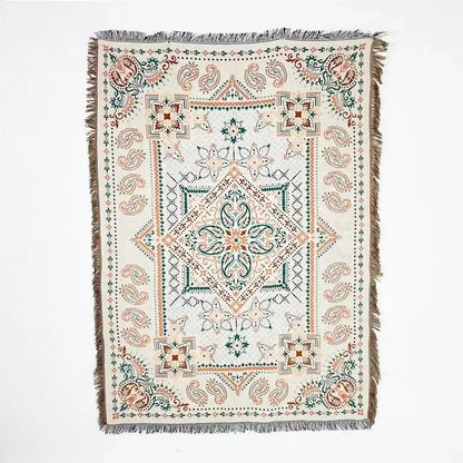 Bohemian classic design thread pink geometric throw blanket bedroom