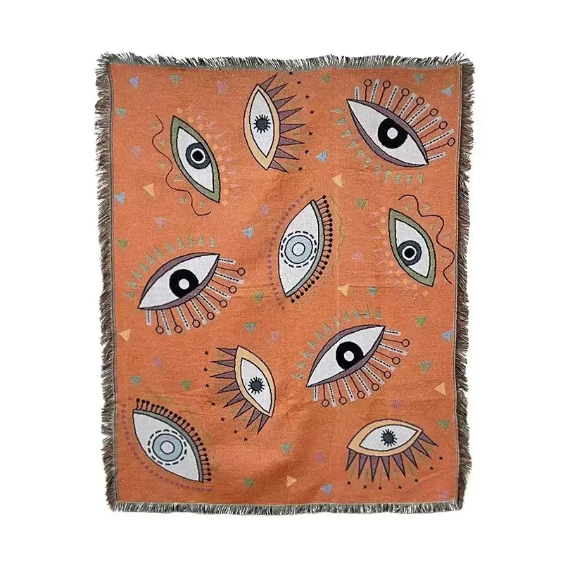 Bohemian classic design thread pink geometric throw blanket bedroom
