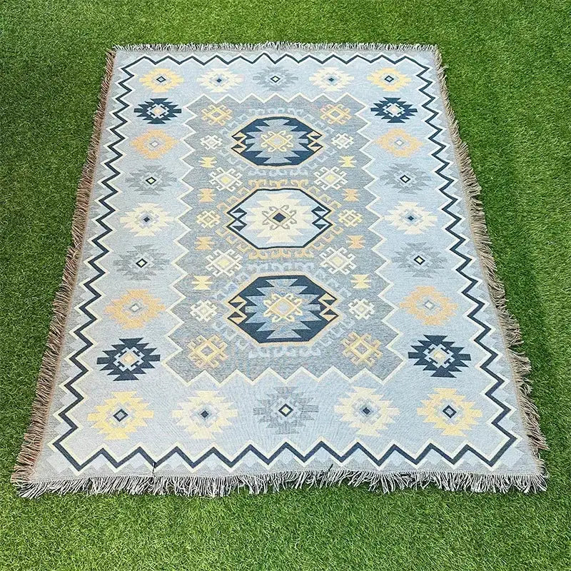 Bohemian classic design thread pink geometric throw blanket bedroom