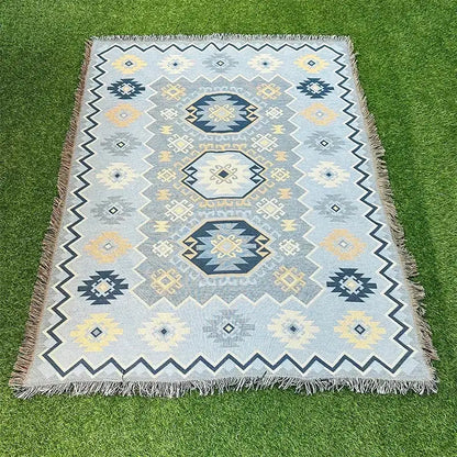 Bohemian classic design thread pink geometric throw blanket bedroom
