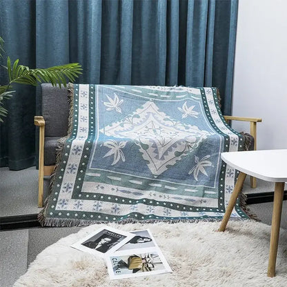Bohemian classic design thread pink geometric throw blanket bedroom