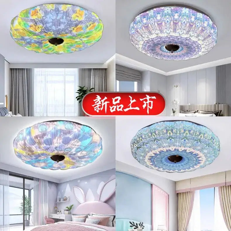 Bohemian colorful mandala led ceiling lights for bedroom