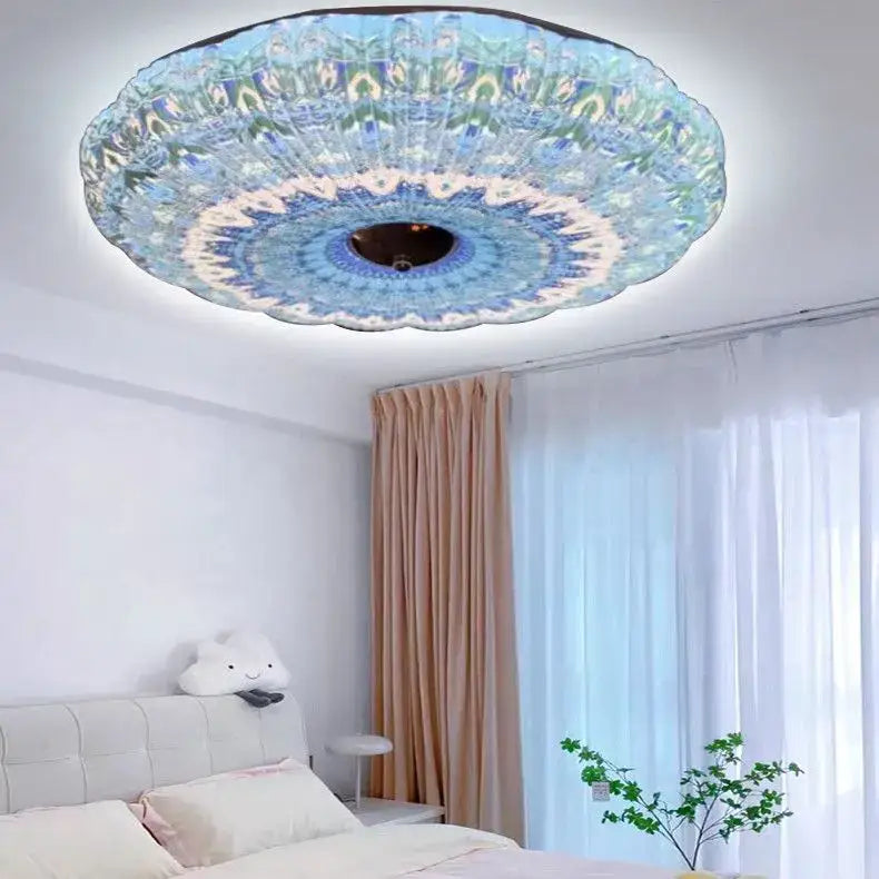 Bohemian colorful mandala led ceiling lights for bedroom