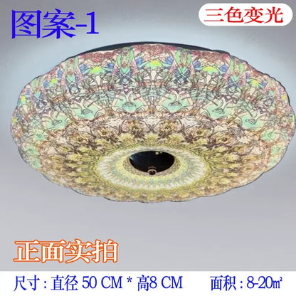 Bohemian colorful mandala led ceiling lights for bedroom