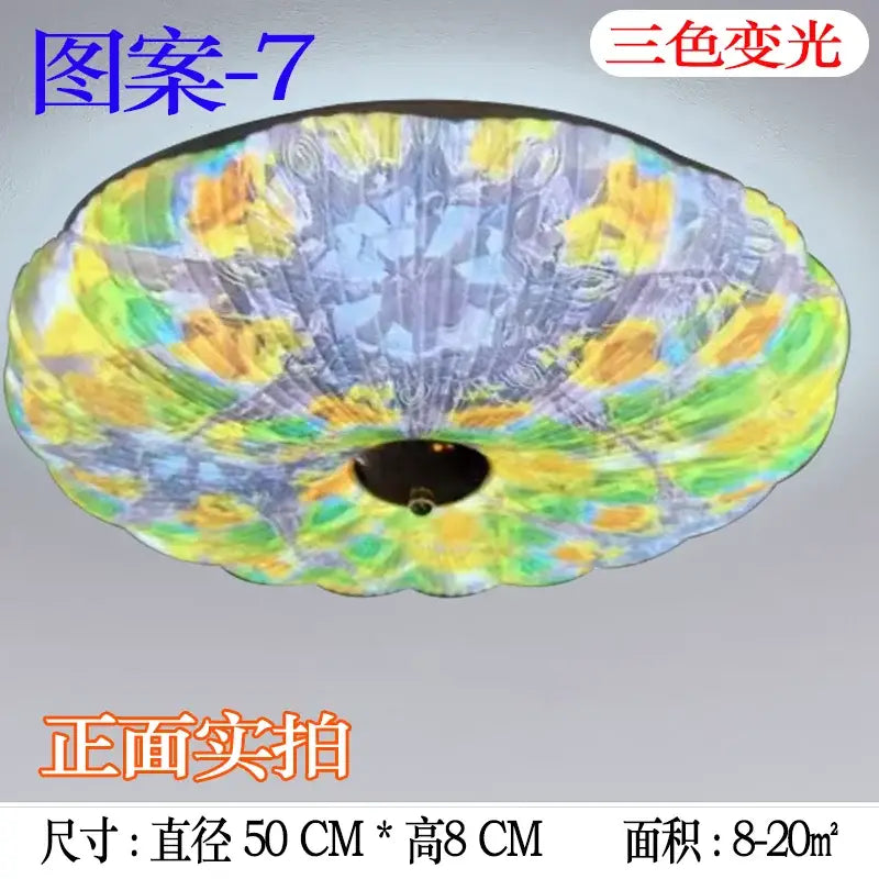Bohemian colorful mandala led ceiling lights for bedroom
