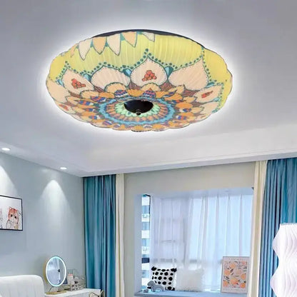 Bohemian colorful mandala led ceiling lights for bedroom