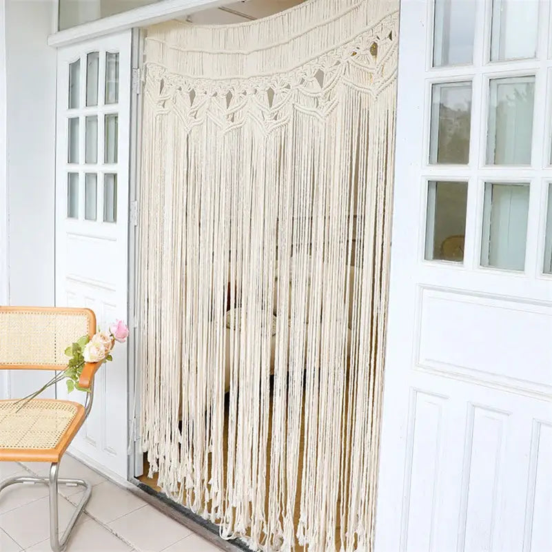 Bohemian cotton macrame wall hanging bedroom woven decor