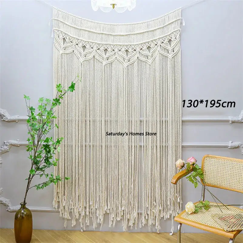 Bohemian cotton macrame wall hanging bedroom woven decor