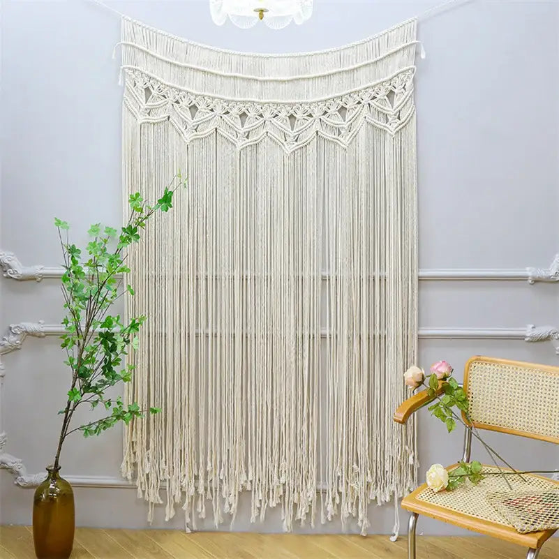 Bohemian cotton macrame wall hanging bedroom woven decor