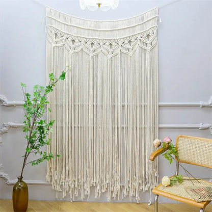 Bohemian cotton macrame wall hanging bedroom woven decor