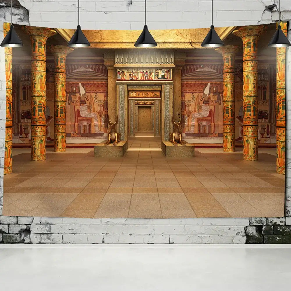 Bohemian egyptian building tapestry wall hanging for bedroom decor