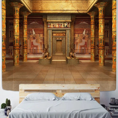 Bohemian egyptian building tapestry wall hanging for bedroom decor