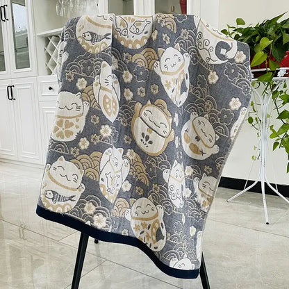 Bohemian floral cotton bath towel orange & teal bathroom wrap