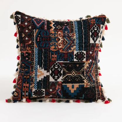 Bohemian flower cushion cover black floral living room pillow case