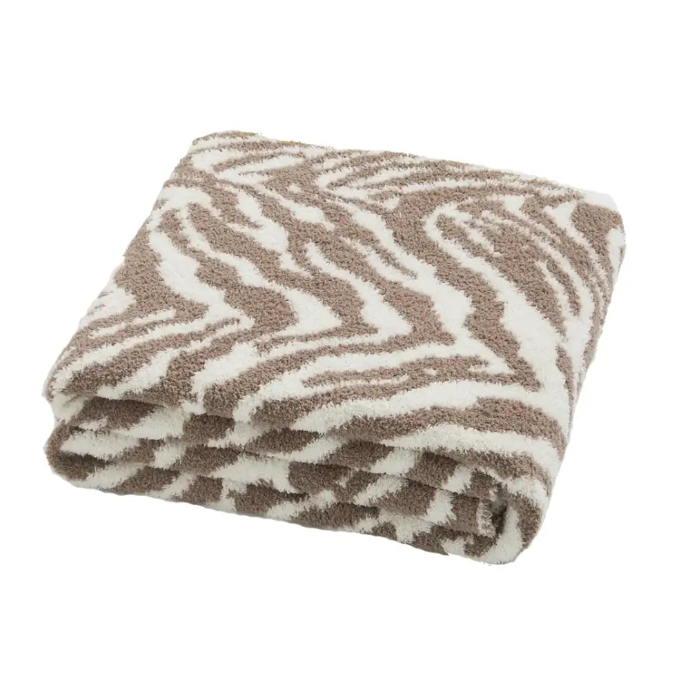 Bohemian flower knitted throw blanket cream floral bedroom decor