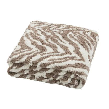 Bohemian flower knitted throw blanket cream floral bedroom decor