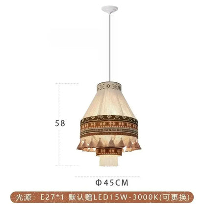 Bohemian fringe pendant lamp – dining room woven tassel light