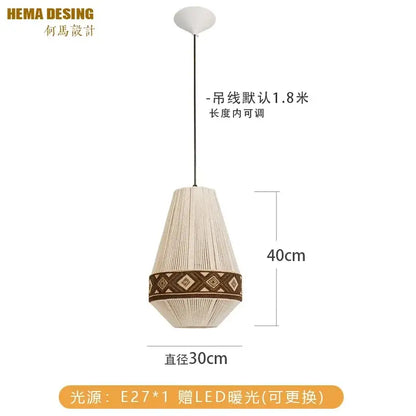Bohemian fringe pendant lamp – dining room woven tassel light