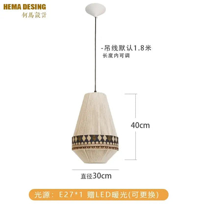 Bohemian fringe pendant lamp – dining room woven tassel light