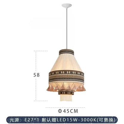 Bohemian fringe pendant lamp – dining room woven tassel light