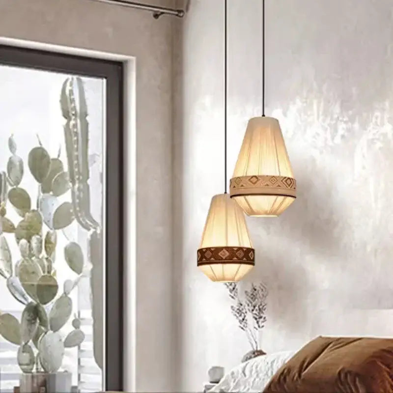 Bohemian fringe pendant lamp – dining room woven tassel light