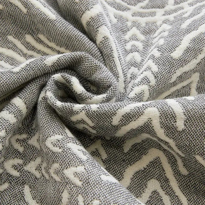 Bohemian gray & white cotton throw blanket bedroom gauze bedspread