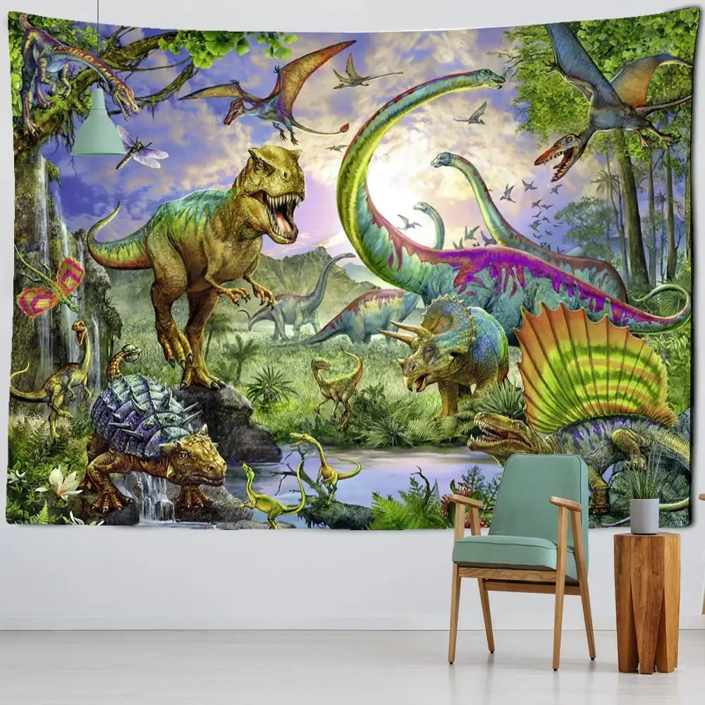 Bohemian jungle animal tapestry wall hanging for children room art