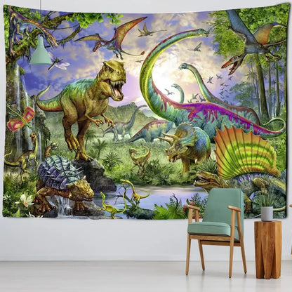 Bohemian jungle animal tapestry wall hanging for children room art