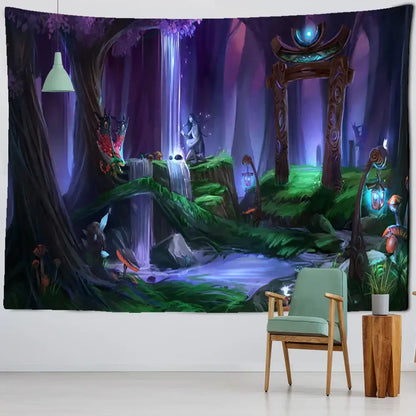 Bohemian jungle animal tapestry wall hanging for children room art
