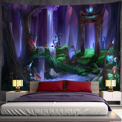 Bohemian jungle animal tapestry wall hanging for children room art