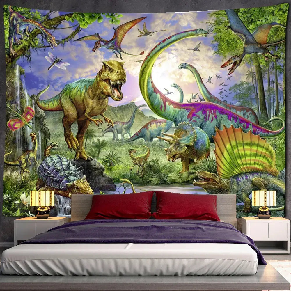 Bohemian jungle animal tapestry wall hanging for children room art