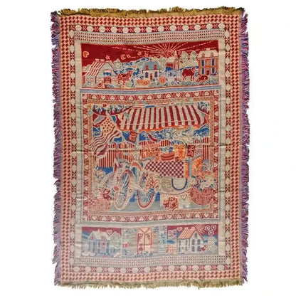 Bohemian knitted sofa cover – living room earth tone throw blanket