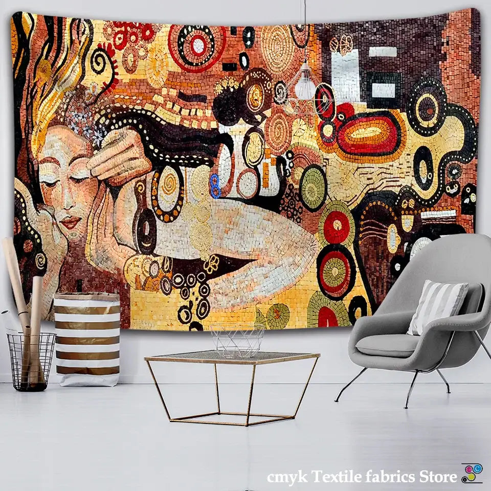 Bohemian mosaic murals tapestry wall art for living room decor