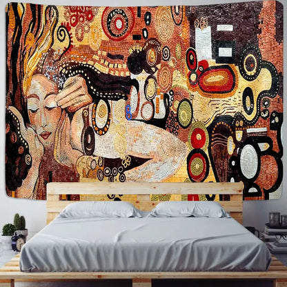 Bohemian mosaic murals tapestry wall art for living room decor