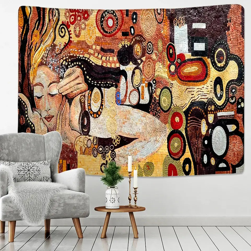 Bohemian mosaic murals tapestry wall art for living room decor