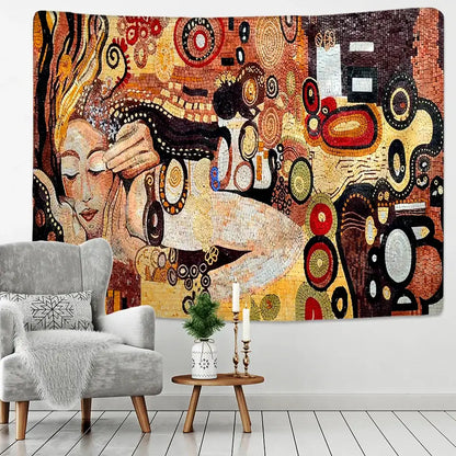Bohemian mosaic murals tapestry wall art for living room decor