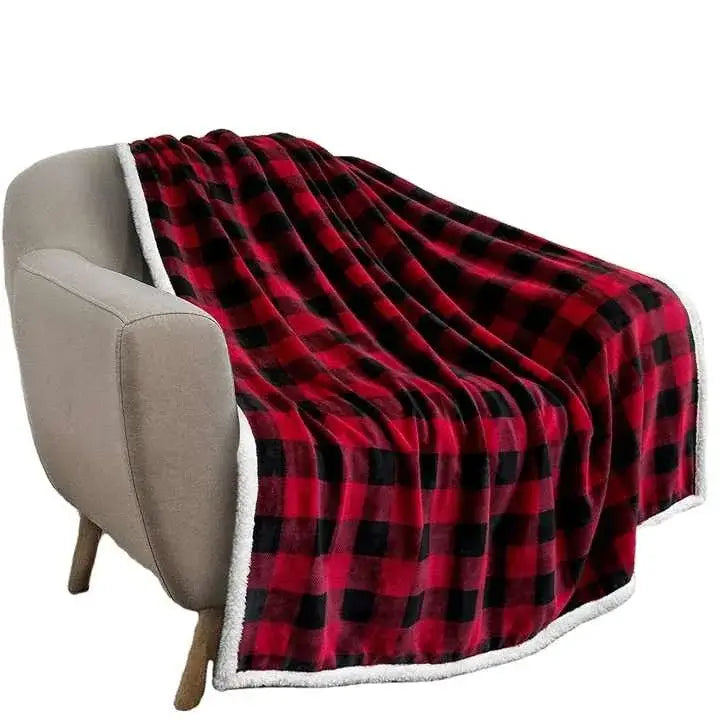Bohemian multicolored striped coral fleece sofa blanket living room