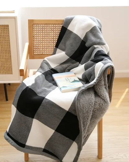 Bohemian multicolored striped coral fleece sofa blanket living room