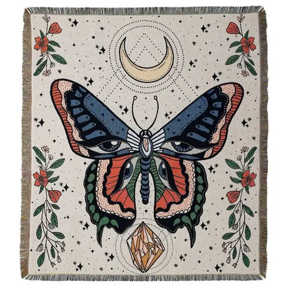 Bohemian outdoor blanket gray tiger tapestry rug living room throw