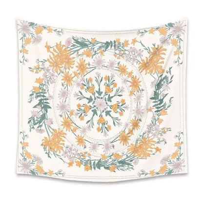 Bohemian pink & green mandala flower wall hanging bedroom decor