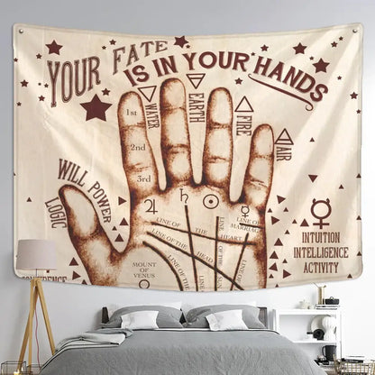 Bohemian purple cat paws tapestry – bedroom astrology wall decor