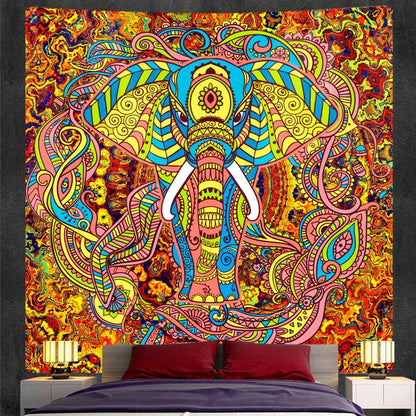 Bohemian purple & pink elephant god mandala tapestry bedroom decor