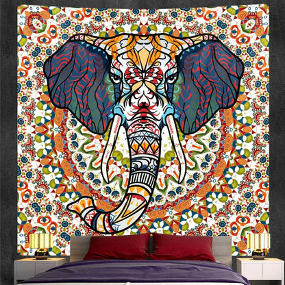 Bohemian purple & pink elephant god mandala tapestry bedroom decor