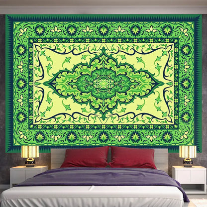 Bohemian red & gold indian mandala tapestry bedroom wall decor