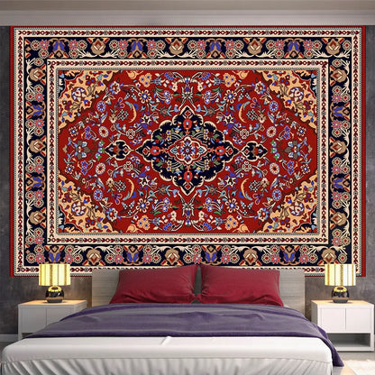 Bohemian red & gold indian mandala tapestry bedroom wall decor